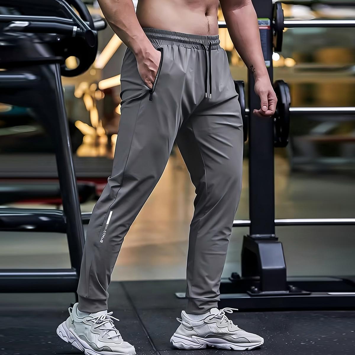 4-Pack Men's Stretch Joggers - Men's breathable ice-feeling high-stretch fabric sweatpants, suitable for daily sports wear | Light and breathable gym wear | Active pants for men, spring and summer fashion choice