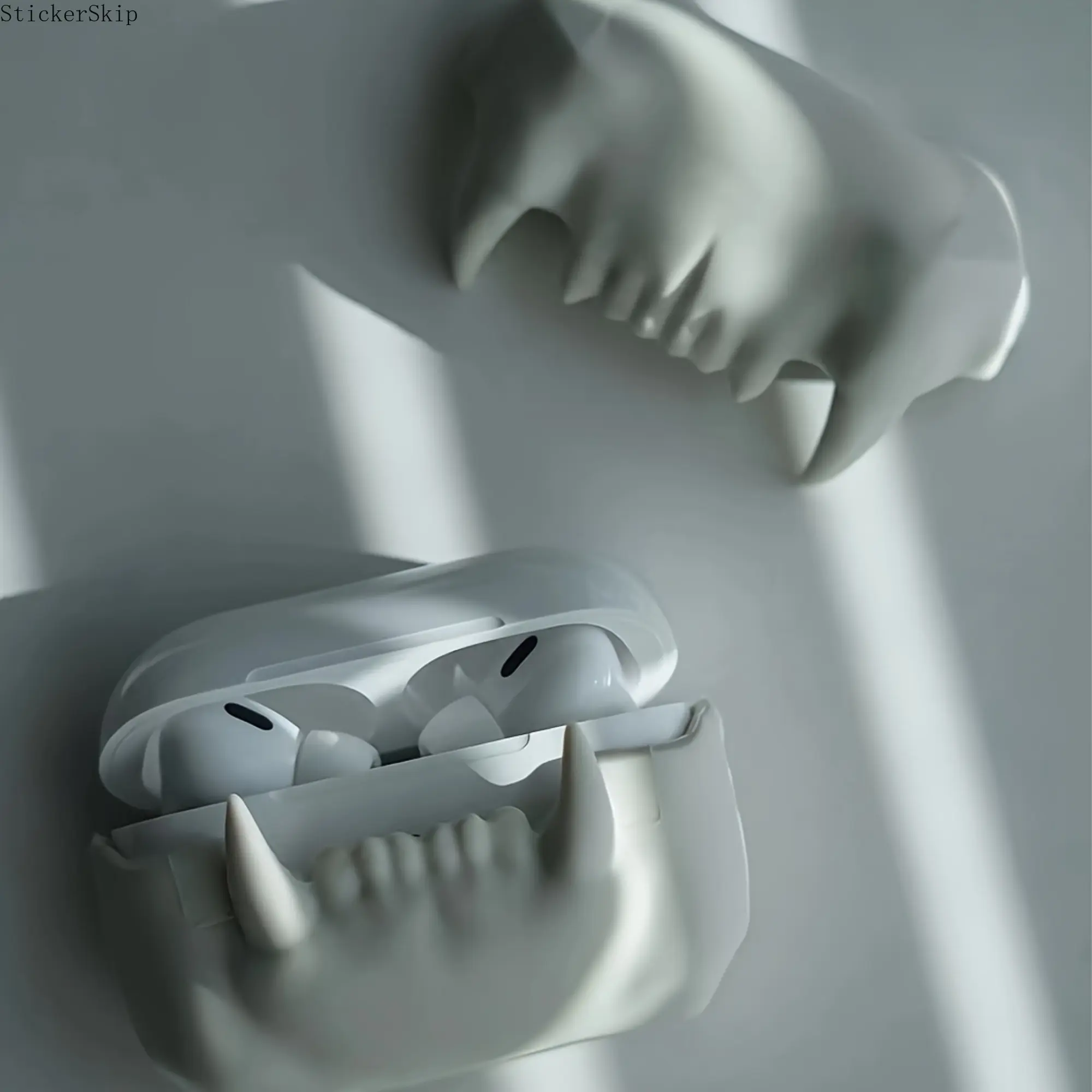 2026 HOT Halloween 3D Tiger Teeth Silicone AirPods Case, Funny Creative Protective Cover fits AirPods 2/3/4, Pro & Pro 2, Soft Anti-Slip Shockproof Shell, Great for Halloween Parties, Daily Use & Holiday GiftingC