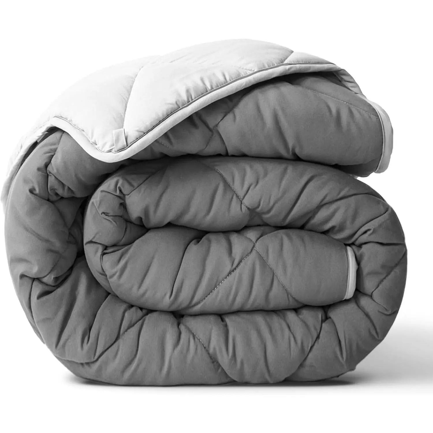 Twin/Twin XL Comforter - Cloud-Soft Down Alternative Duvet Insert, All Season Cooling Lightweight Reversible Quilted Blanket for Dorm & Guest Bed, Oeko-TEX Certified, Light/Dark Gray