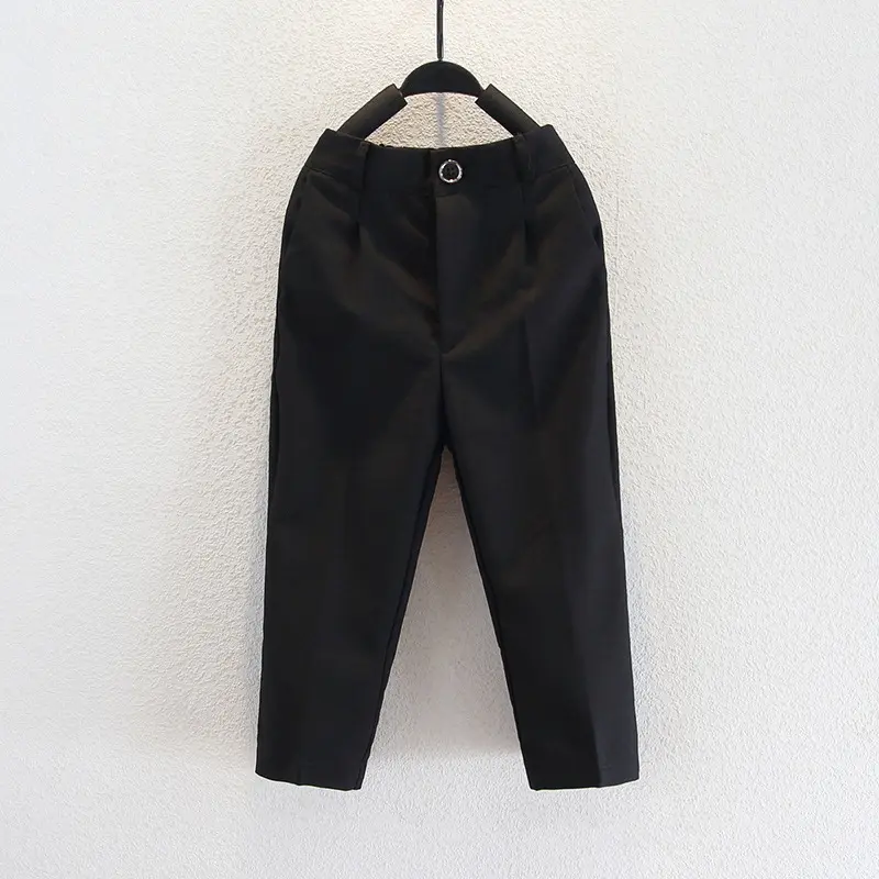 Spring Autumn Trousers White Striped Boys' New British College Style Suit Trousers School Uniform Long Pants Student Performance Trousers, for Outdoor