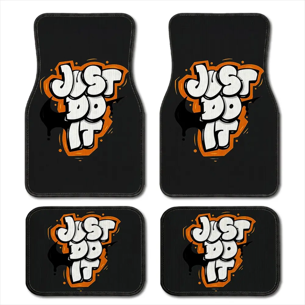 Halloween Bat Graffiti Car Floor Mats 4 Piece Set, Anti-Slip Waterproof Stain-Resistant, Universal Fit for Sedan Suv Pickup Truck