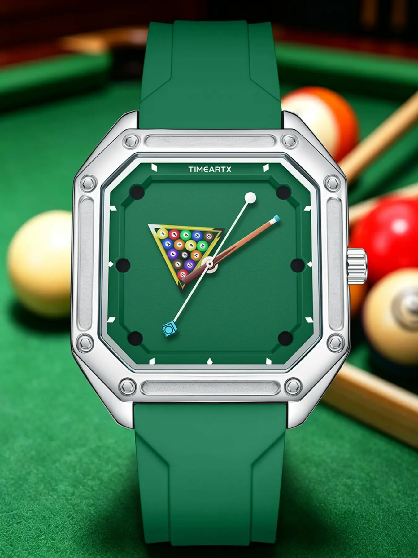 Timeartx New Fashion Square Quartz Watch, Unisex Dial Rubber Strap, Sport Casual Analog Watch, Luminous Fashionable Dial, Waterproof