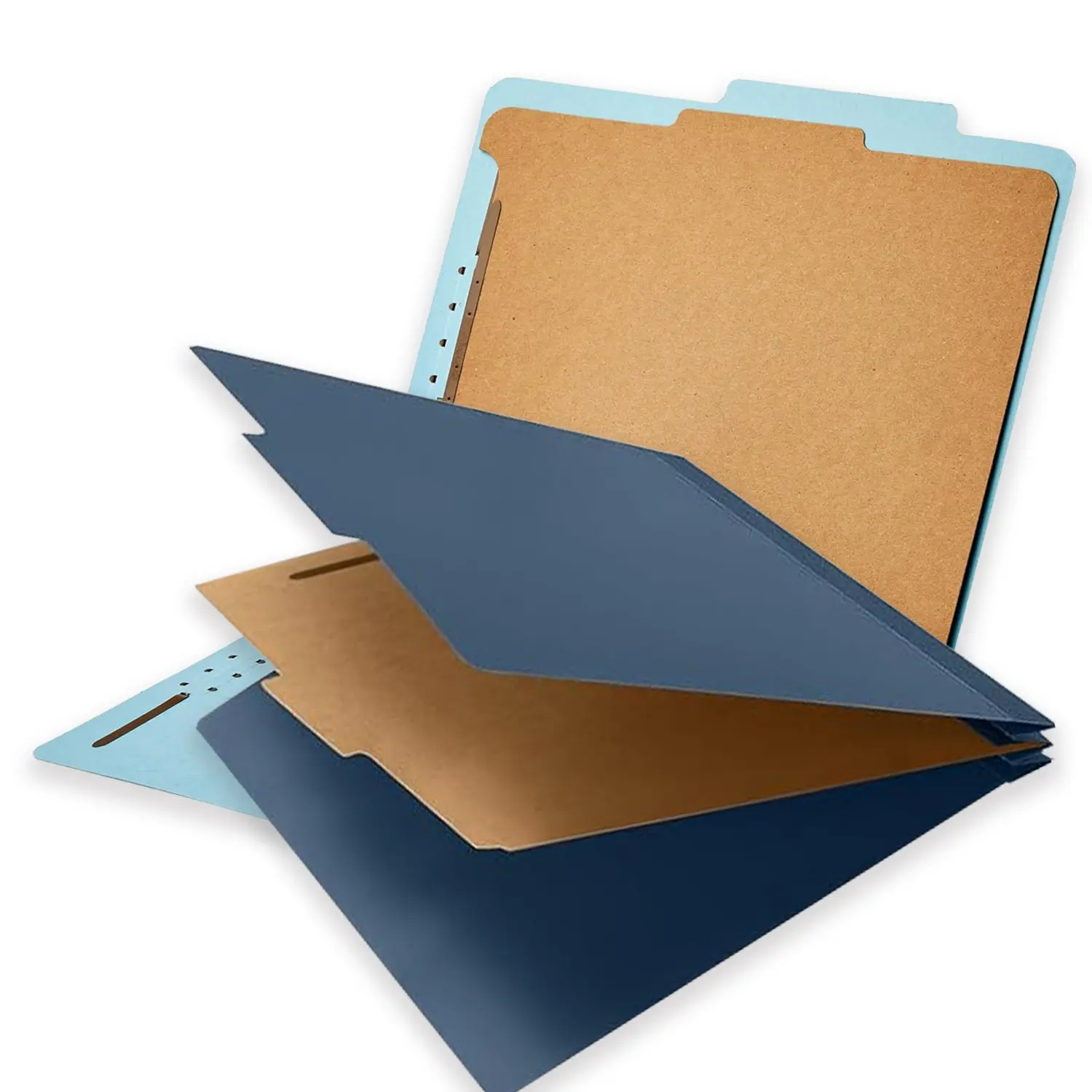 2-Pack Classified Folders, A4/Letter Size, 1 Divider, File Organizer with Expansion Function, 2 2-inch Embedded Fasteners, Heavy-Duty Office File Organizer, Suitable for Schools and Medical Documents