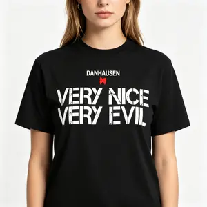"Danhausen Very Nice Very Evil Print y2k Fashion" Graphic Unisex Tee |   All-Season Breathable Top