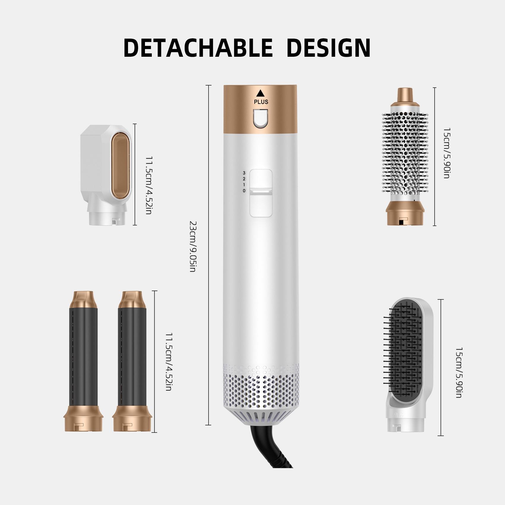 5 in 1 Detachable Blow Dryer Brush Set,Negative lonic Hot Air Brush,Hair Styling Tool, Round Hot Air Straightener Brush Volumizer,Air Curler Wand