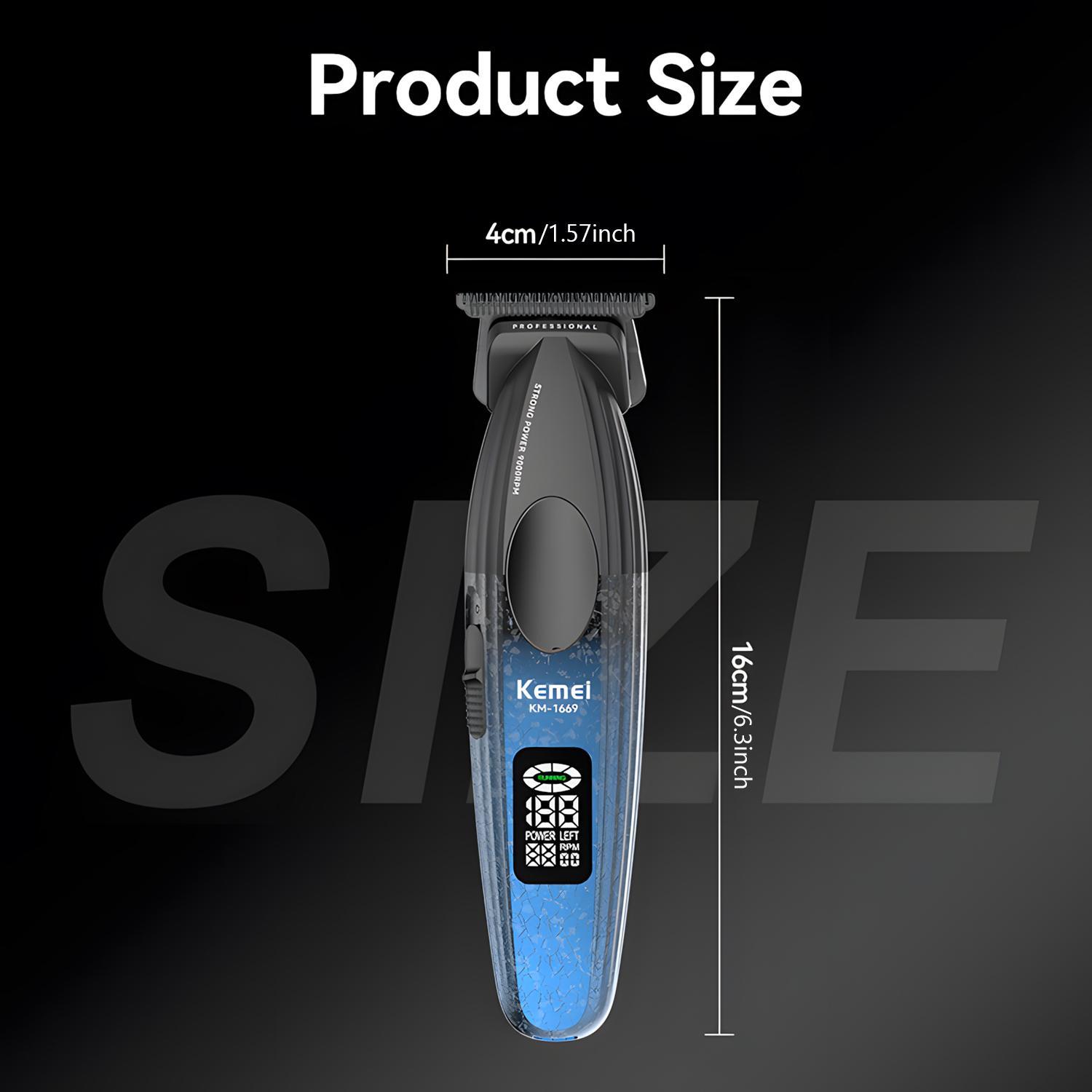 Kemei KM-1669 9000RPM High Power Wireless Professional Barber Machine, Hair Clipper Trimmer with Charging Stand, Hair Trimmer for Men