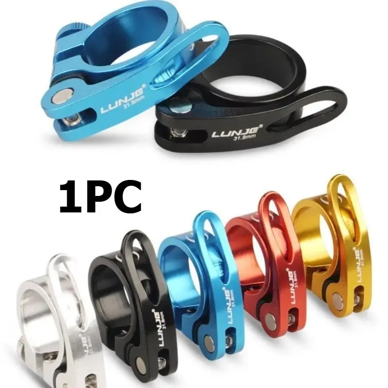 1PC MTB Bike Seatpost Clamp Quick Releas Ultralight Aluminium Alloy Bicycle Seat Post Mount 31.8mm 34.9mm Cycling Accessories Bicycle Parts Bike Accessory