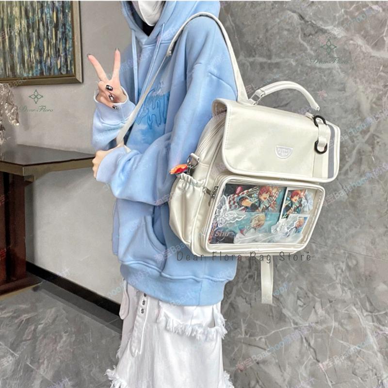 Women's Fashion Ita Backpacks Cute Girl Transparent Large Capacity Crossbody Bag Kawaii Students Individuality DIY Shoulder Bags