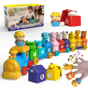Educational Train Toy, Color Matching Farm Animal Puppets, Early Learning Fun, Puzzle Classification Train Toy, Interactive Play