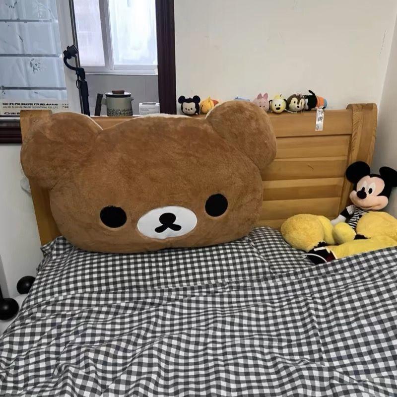 44cm Cute Rilakkuma Plush Toy Back Support Detachable Cover Bedside Large Pillow Comforter Washable Sleeping Pillow Gifts