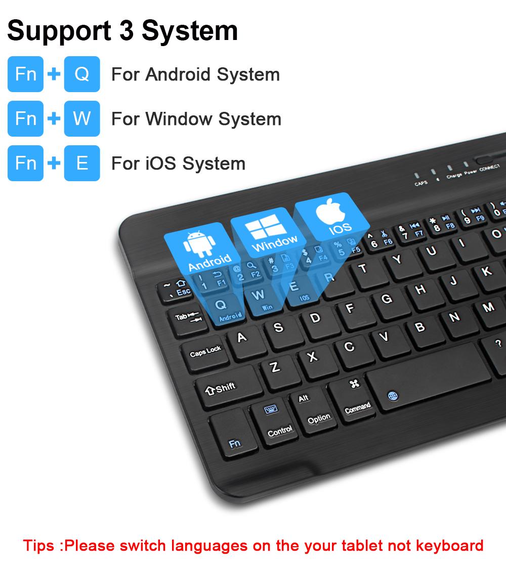 ENTRA Bluetooth Wireless Keyboard Mouse for iOS Android Windows Tablet iPad Air Mini Pro Silent Design 99% Noise Reduction Stable Connection 10m Range Portable Lightweight Device with Multiple Key Functions and Fast Bluetooth Connection - Phone swivel