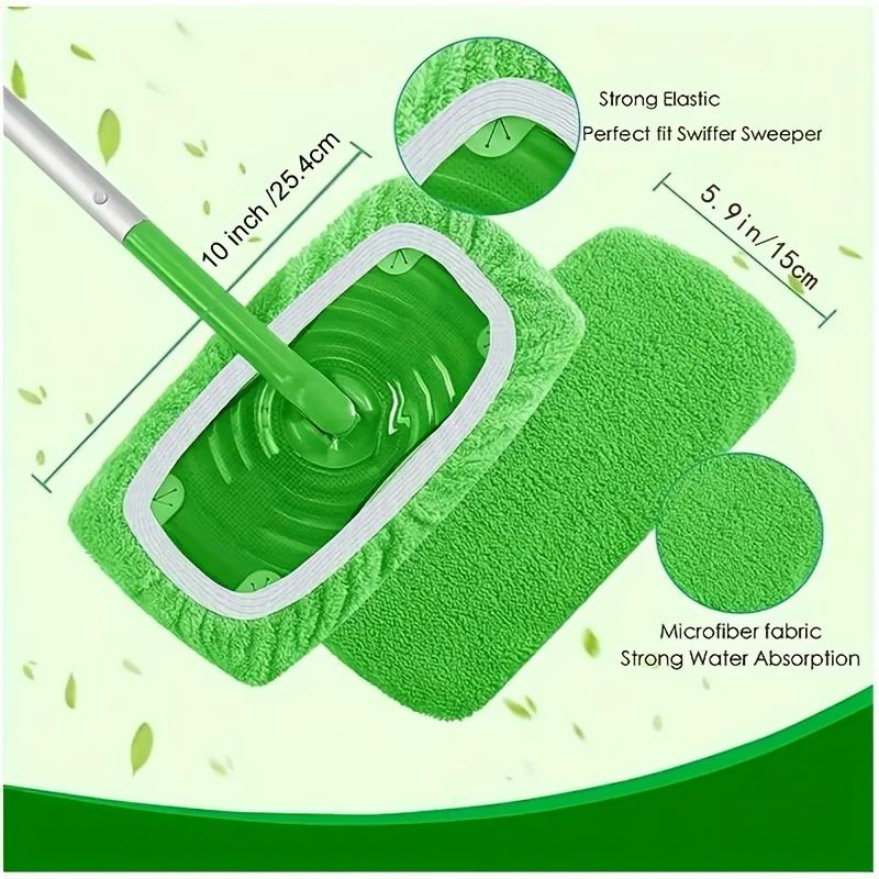 15-Pack Reusable Washable Microfiber Mop Pads, Dry Sweeping & Wet Mopping Cloths for Household Cleaning (Mop Handle Not Included)