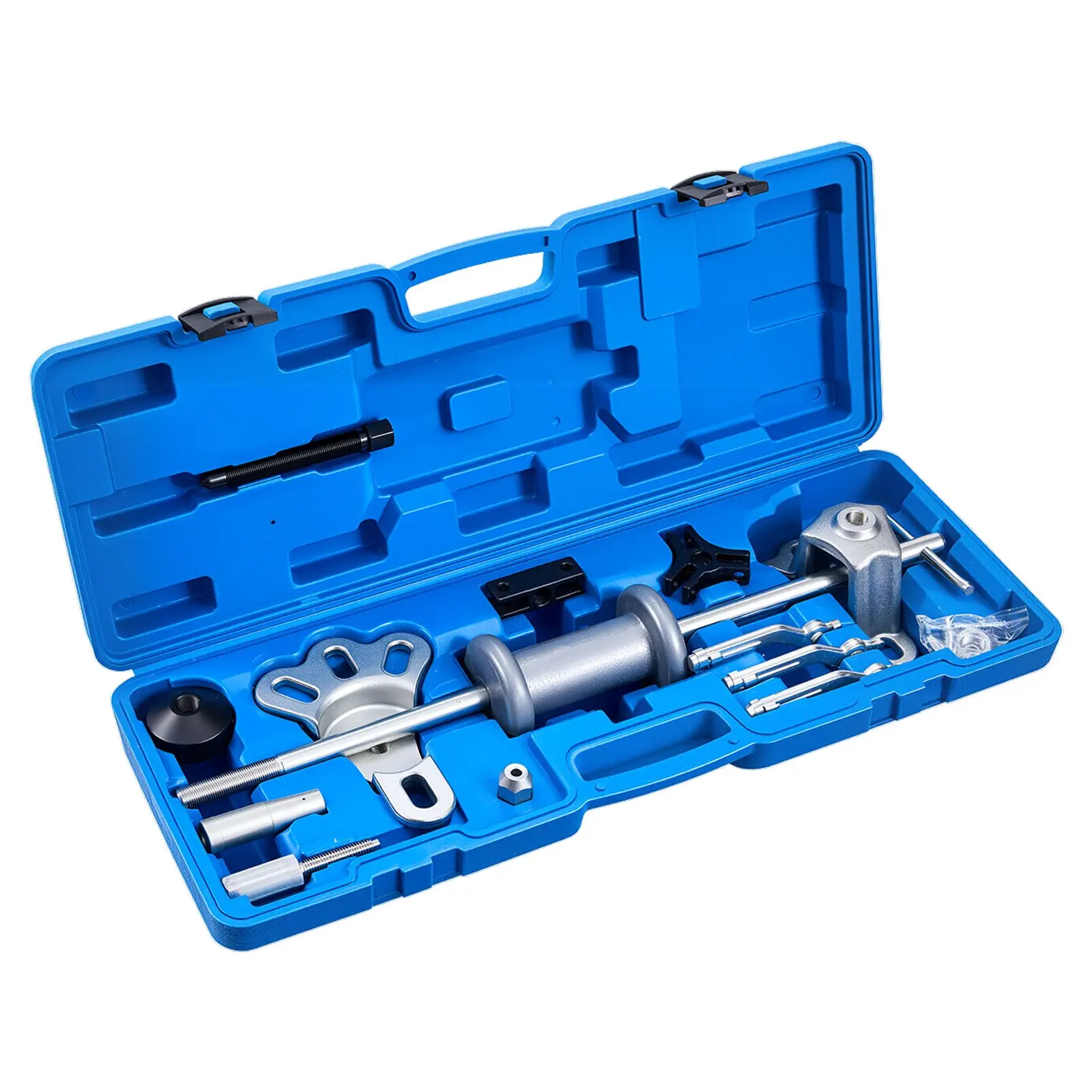 15-Piece 9-Way Slide Hammer Puller Tool Kit, Professional Front Wheel Hub Bearing & Rear Axle Shaft Dent Remover Set with Sturdy Carry Box