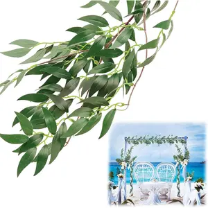 Vines Greenery Garland - 5 Packs  28ft Green Willow Leaf Vine Garland, Artificial Leaves Wall  Decor for , Room, Wedding Arch, Centerpieces