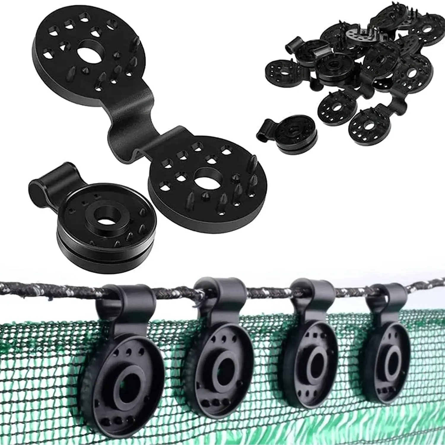 60PCS Heavy Duty Lock Grip Shade Cloth Clips Windproof Reusable Plastic Clamps for Garden Patio Awning Sunscreen Sun Shade Net Mesh Fabric