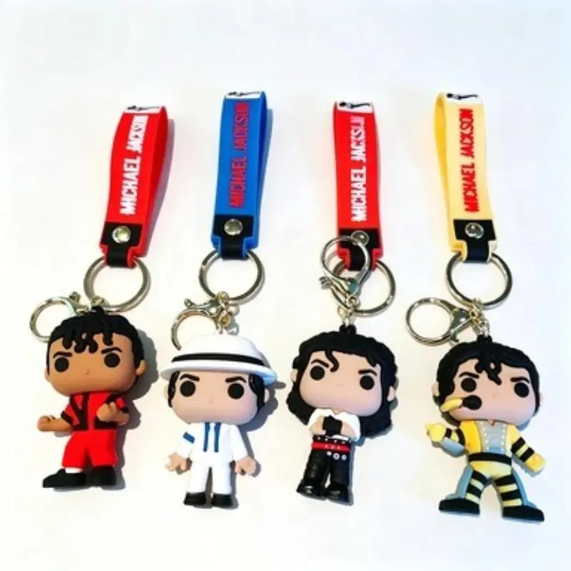 HOT Michael Jackson Keychain Music Idol Doll Machine Key Chain