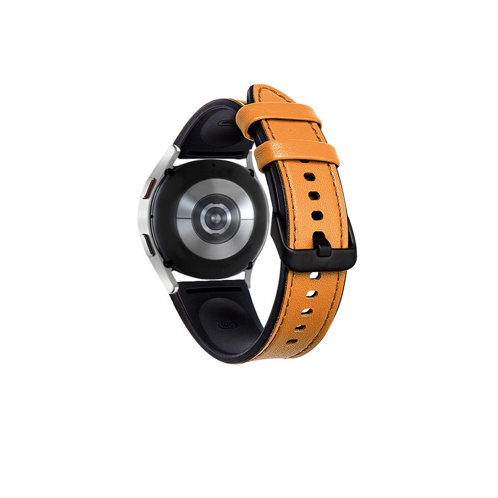 Suitable for Samsung watch straps, Samsung Galaxy Watch7 silicone leather fashion two-tone sports strap