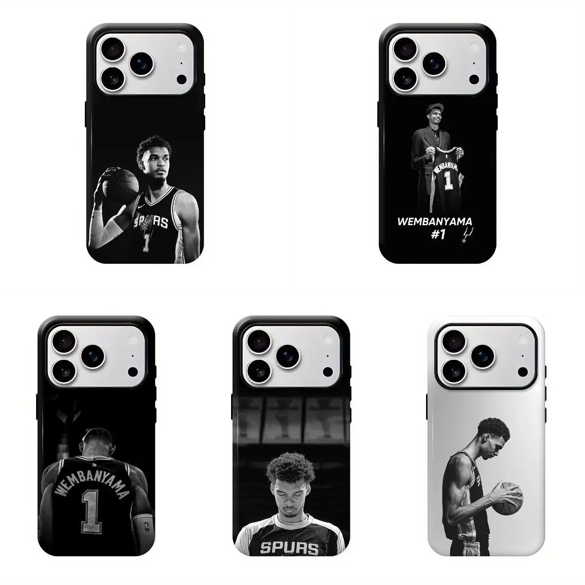 Wembanyama Signature Shockproof Protective Multi-Device Phone Case, San Antonio Basketball Fan Art Anti-Drop Cover Accessories for iPhone 17/16/15 Plus/15/14/13/12/11 Pro Max & Samsung Galaxy S23-S25