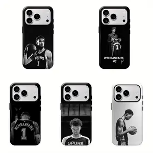 Wembanyama Signature Phone Case – San Antonio Basketball Fan ArtSuitable for iPhone 17/16/15/14/13/12/11 Pro Max/Plusand Samsung Galaxy S23-25, shock-absorbing, anti-drop protective case,