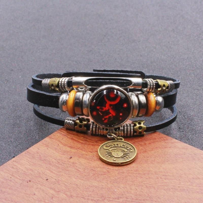 Twelve Zodiac Sign Bracelets Korean Style for Couples and Friends Fluorescent Glowing Bangles Jewelry Gifts Ideal for Her Him