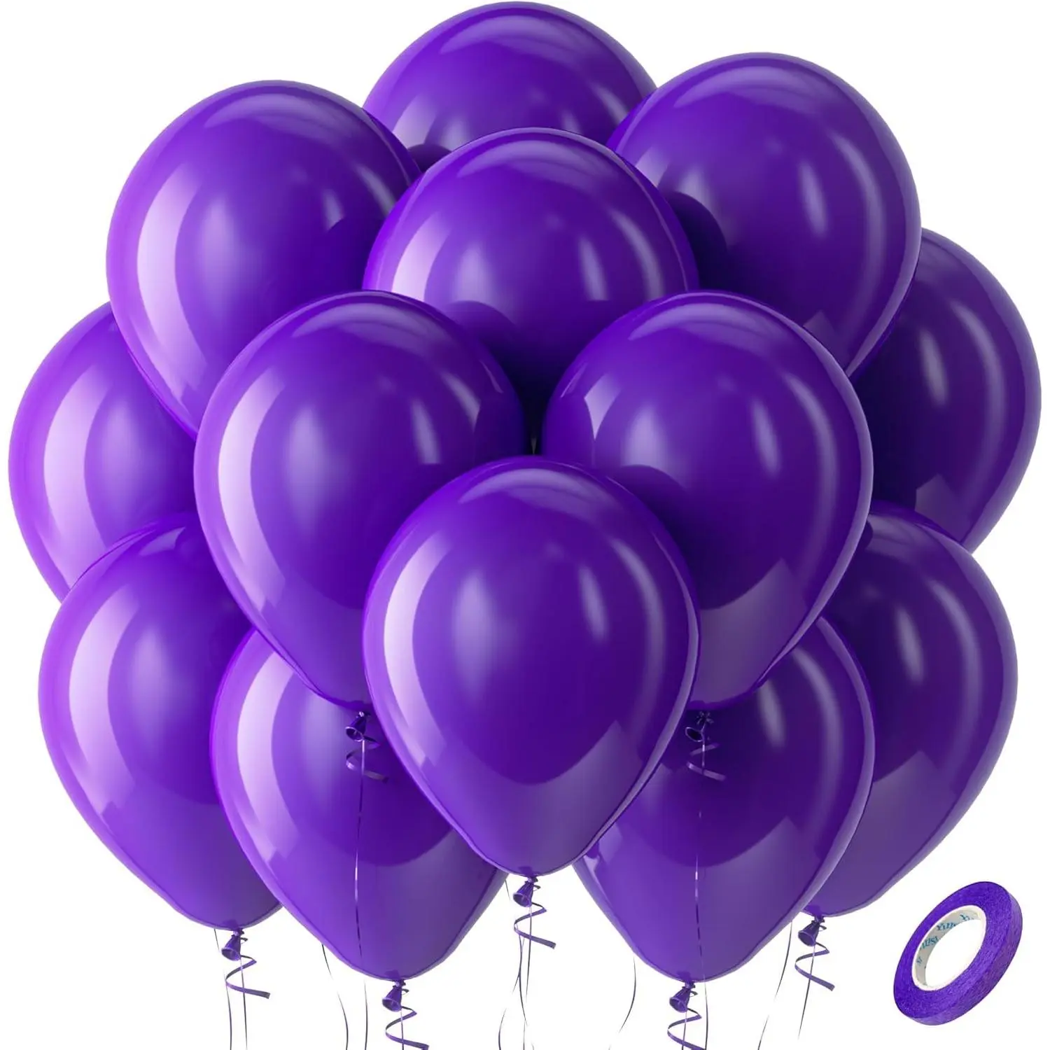 dark Purple Latex Party Balloons - 100 Pack 12 inch Round Helium Purple Balloons for Wedding Graduation Halloween Birthday Bachelorette Party Backdrop Decorations