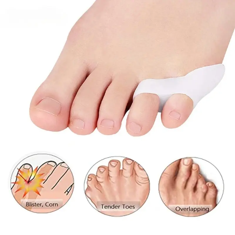 2Pcs Gel Pinky Toe Separator Spacer Little Toe Corrector Protector Reduce Foot Relief for Callus Coms and Blisters Pedicure Tools