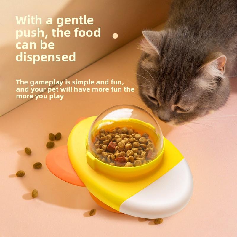 Cat Toy Pet Rotating Treat Dispenser Ball Self-Entertainment Relieve Boredom Eating and Playing Educational Cat Dog Toy Treat Dispenser New Model