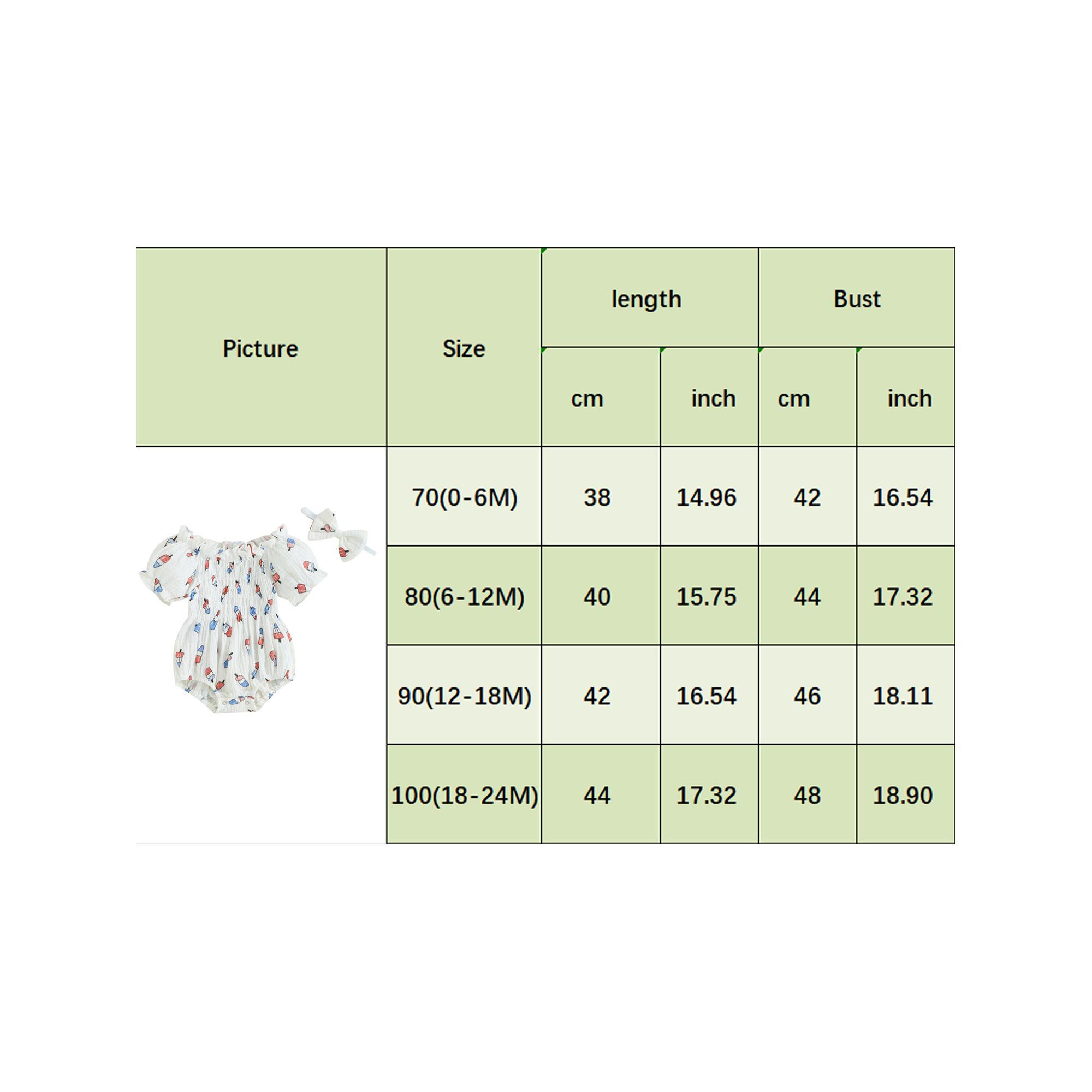 Baby Girl 4th of July Outfit Ice Cream Sleeveless Fourth of July Romper Newborn Independence Day Clothes