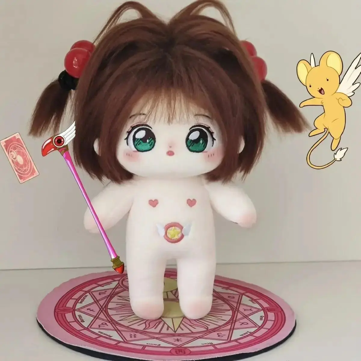 20 Cm  Anime Card Captor Plush SAKURA CARD Cute Stuffed Customization Figure Toys Cotton Baby Doll Plush Fans Collection Gift