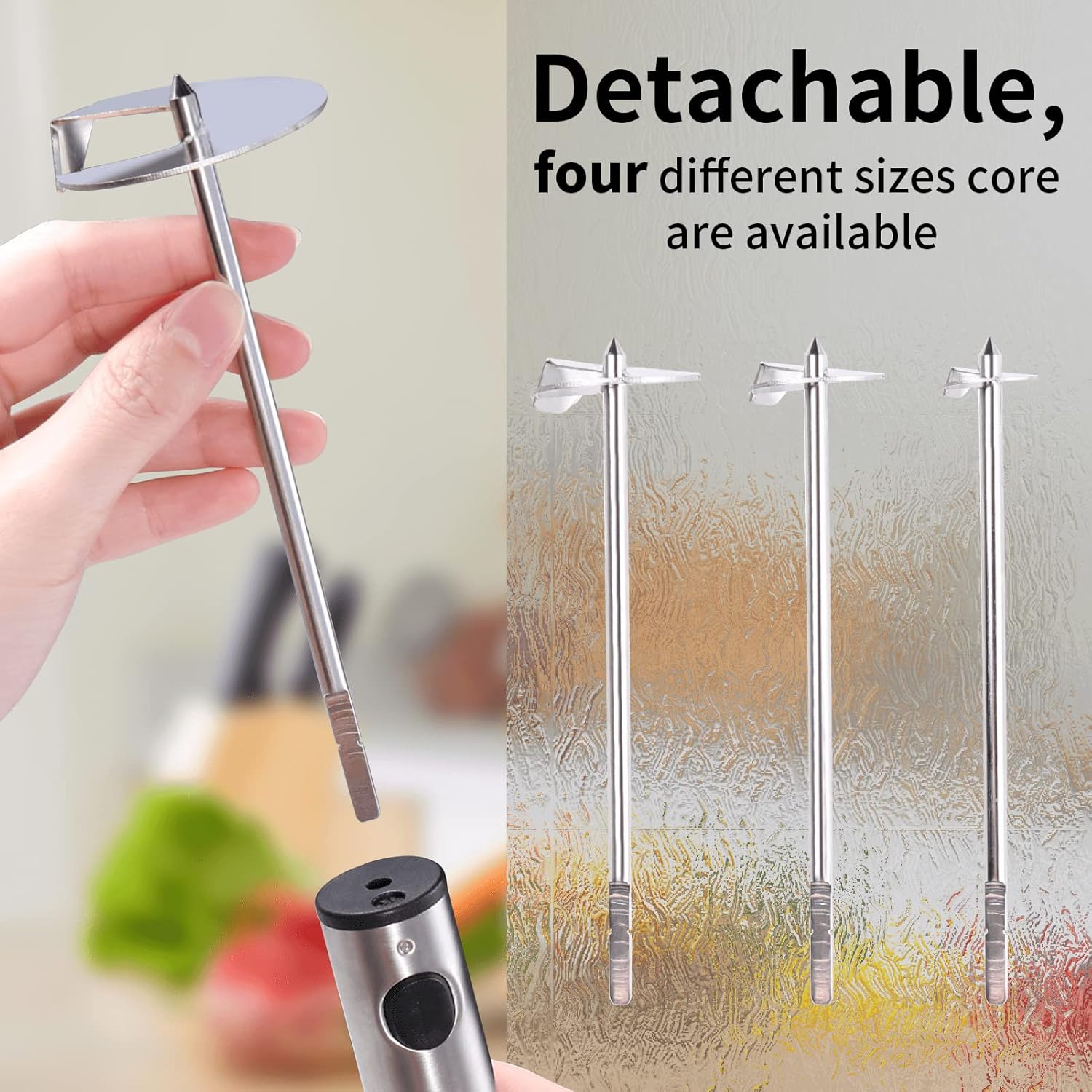 Vegetable Corer, [Multi-Purpose,  ] Veggie Corer Drill Fruit Corer with Ergomic Anti-Slip Handle, 4 Sizes Veggie Drill for Coring and Hollowing out Zucchini, Potatoes, Carrot