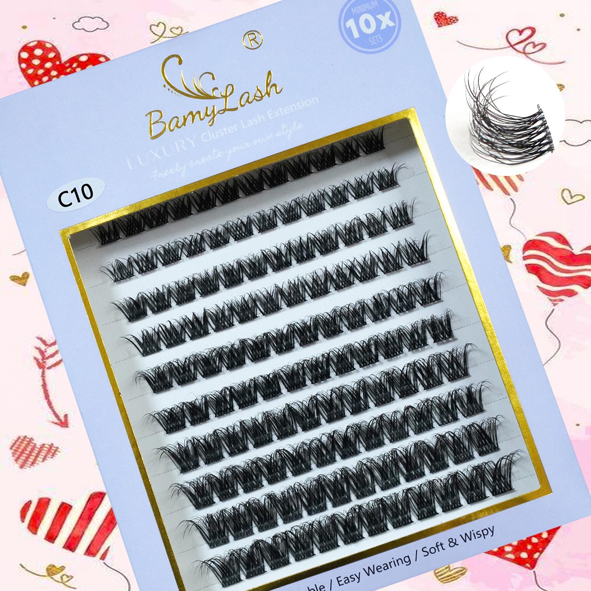 Natural Look Eyelash Extensions Kit, Eyelash Set, 3 Boxes False Eyelashes with Tools, Professional Eye Makeup Accessories for Women, Cosmetic, Eyelash Clusters