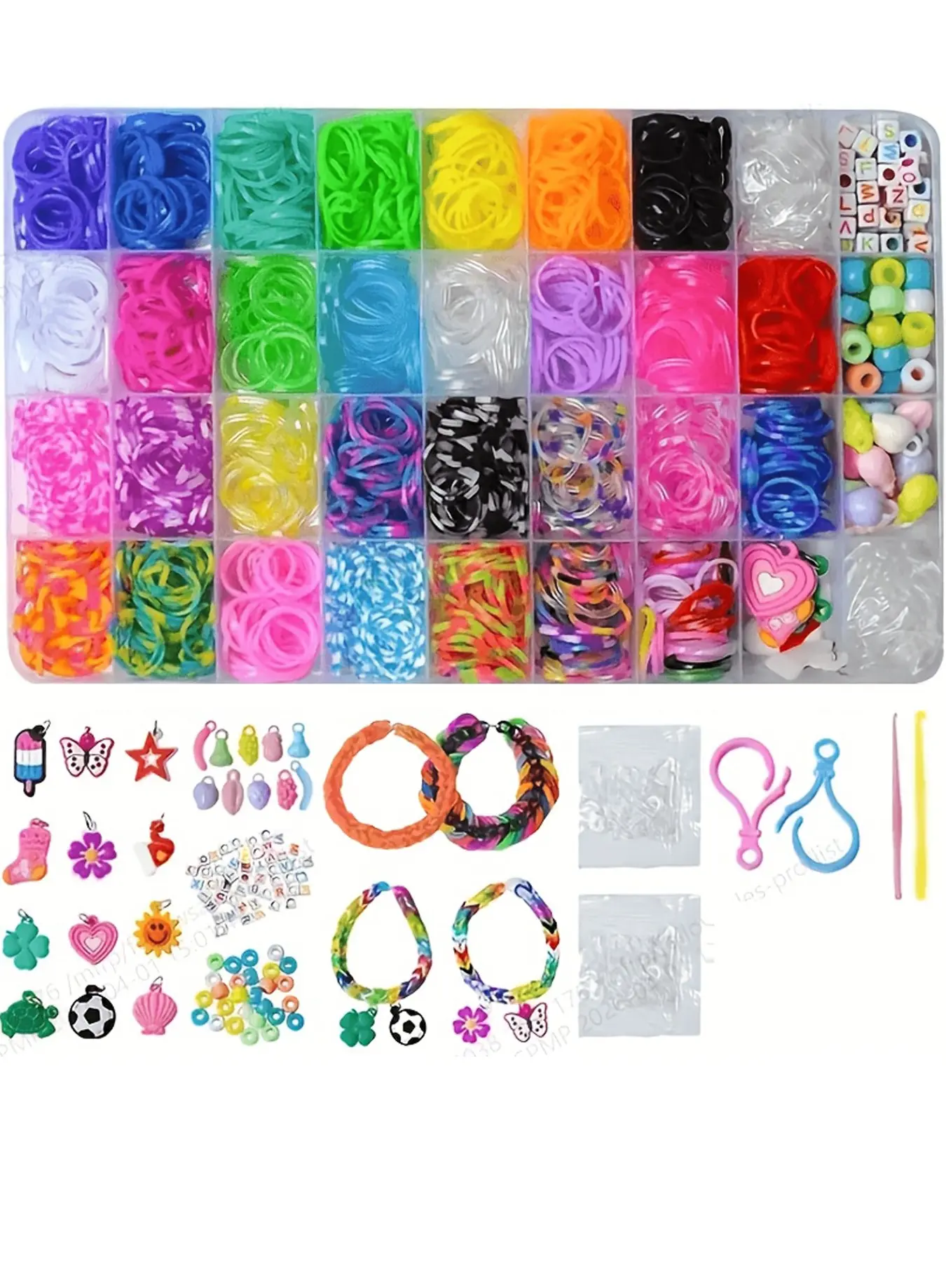 Loom Bracelet Making Kit 2800pcs/box, Rubber Band Bracelet Kit, Friendship Bracelets, Creative Birthday Gift, Random Colors