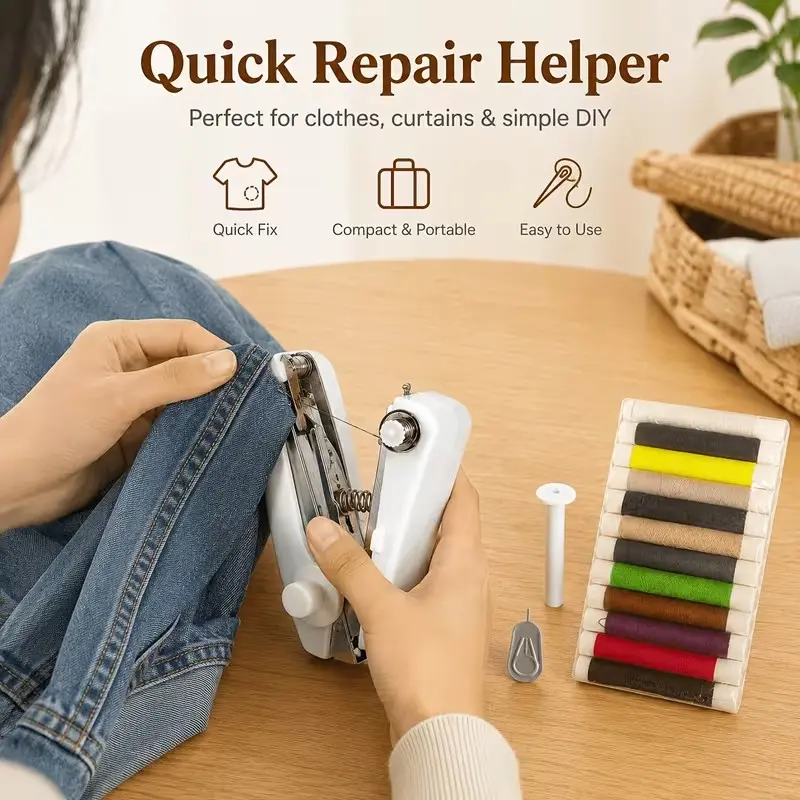 Portable Mini Handheld Sewing Machine - Compact Wireless Multi-Function