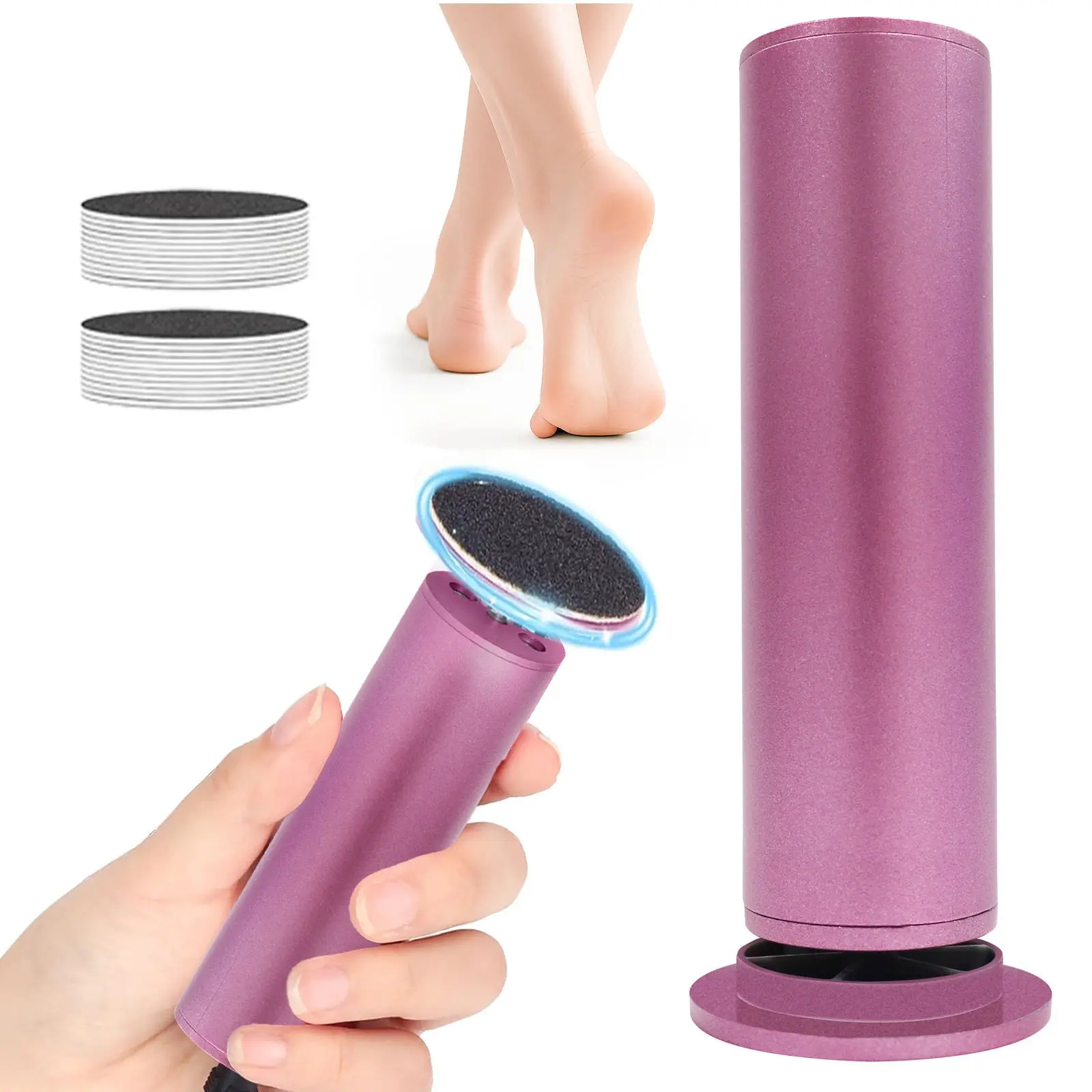 Adjustable Speed Electric Exfoliating Foot File Kit, Multi-Use Manicure Pedicure Tool, Feet Callus Remover, Removes Calluses Dead Skin Hard Skin, Essential Beauty Care