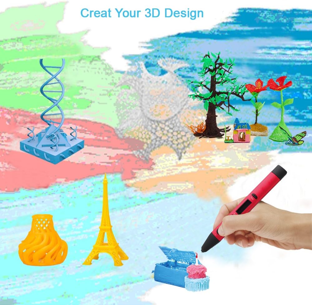 3D Pen 3D Printer PLA Filament Refill, 1.75mm PLA Filament Pack, High-Precision Diameter Filament, Each Color 10 Feet, Total 160 Feet Lengths, Great PLA Printing Sample Pack, Flashforge, Anycubic