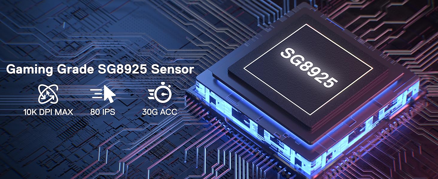 Redragon M730 PRO Wireless RGB Gaming Mouse, 3-Mode Lightweight Optical Mouse with 5 Programmable Buttons, 10000 DPI, Software Supports DIY Keybinds for PC Computer Windows Mac Laptop, Black