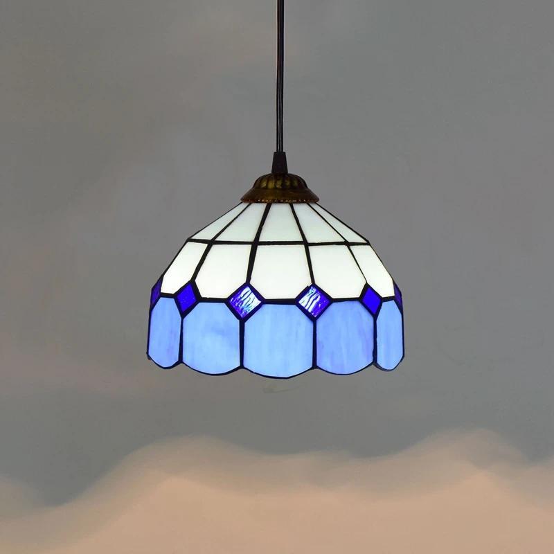 European-style vintage Tiffany colored glass bar restaurant chandelier creative country-style glass lantern
