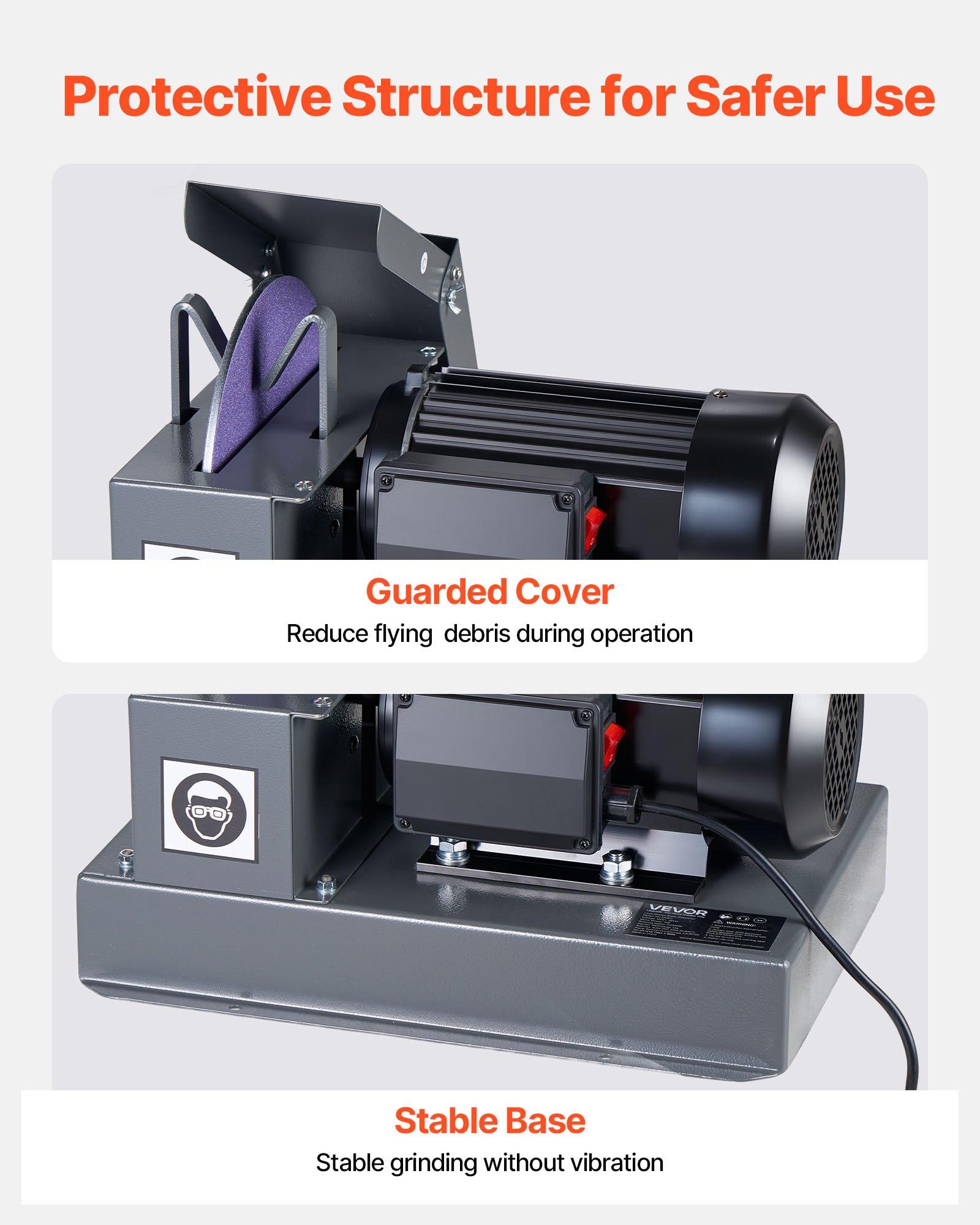 VEVOR Lawn Mower Blade Sharpener, 1HP Lawnmower Blades Grinder with 9" Ceramic Grinding Wheel, Grit Collector & Balancer, 30 ° /40 °   Blade Sharpening Machine for High Lift, Low Lift, Gator & Flat Blades