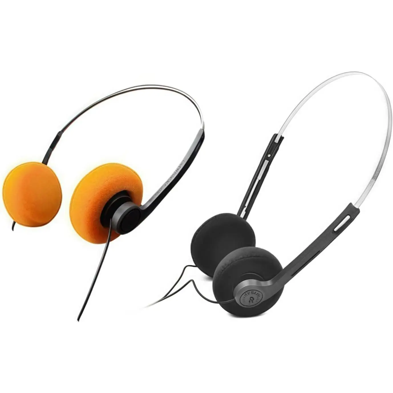 Retro Lightweight Earphones,Over-Ear Headphone, Feelings Underwire Headphones,Hi-Fi Stereo Earphone Headset,Headphone,for  Mobile Phones Playback Pevices Headphones (Orange + Black)