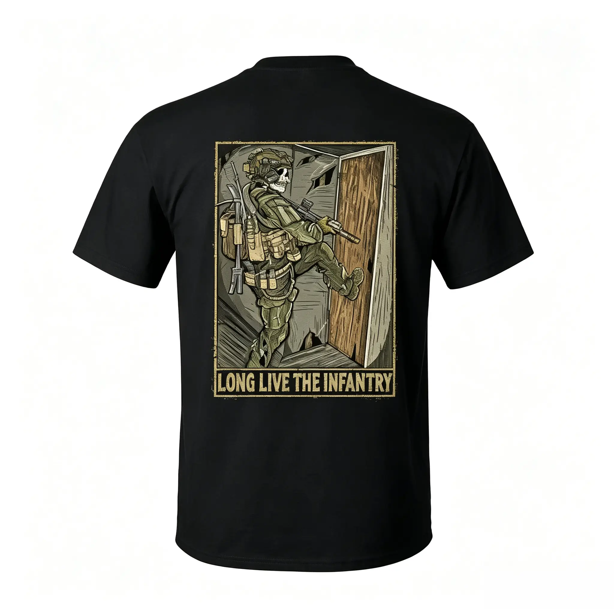 US Army Tactical Long Live The Infantry , Soldier Open Up Graphic TShirt Christian Tactical Apparel For Men Who Stand For Faith And Strength, Military Style Streetwear Shirt For Tactical Lifestyle And Gym Wear