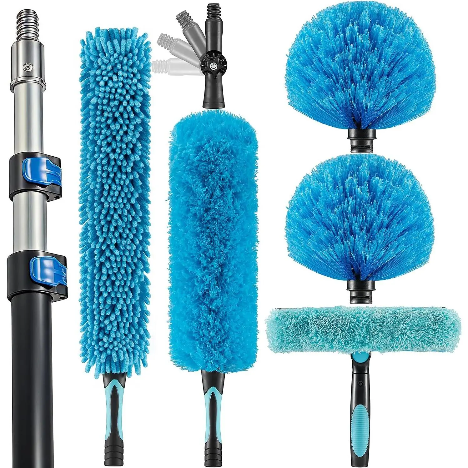 20 Foot High Ceiling Fan, Cobweb Duster with 5-12ft Extension Pole | Extendable,  , Window Cleaning  Kit