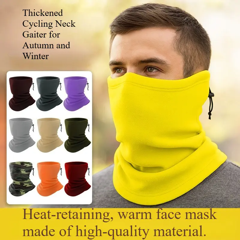 Unisex Warm Fleece Winter Neck Gaiter - Warmth-Focused Fashion Accessory, Soft Face Mask/Cycling Scarf for Outdoor Sports, Daily Wear, Autumn Winter Gift for Friends (Multicolor)