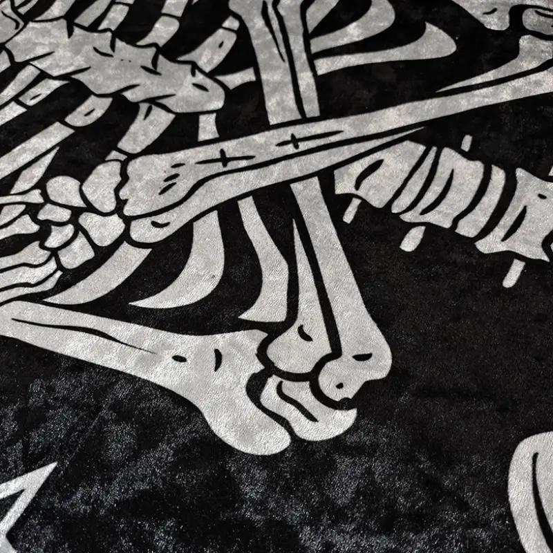 Halloween Home Decor Carpet, Skull Spider Print Coffin Shape Mat, Creative Unique Holiday Gift Rug, Household Decorative Rug, Soft Washable Floor Covering