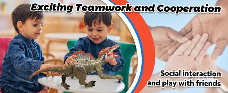 - Remote Control Dinosaur Robot - Realistic Walking, Roaring, and Spraying Spinosaurus Toys - Light up and Shaking Head and Tail Robot Dinosaur for Kids Ages 3+