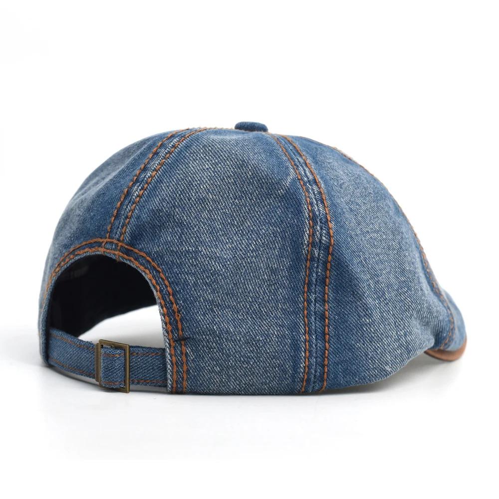 Denim Beret Hat Washed Vintage Peaked Cap Adjustable Cotton Newsboy Cap Casual Hats Flat Cap