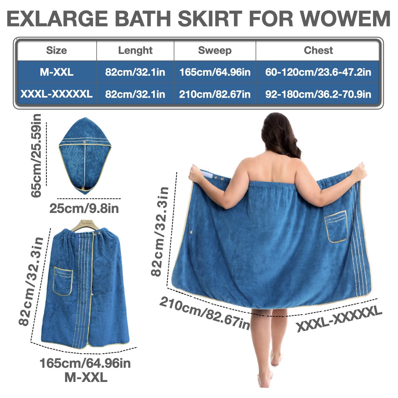 2pcs Luxury Coral Velvet bath towel wrap Set - 300GSM Embroidered Bath Wrap & Shower Cap (M-XXXXL), Ultra Soft & Quick-Dry with Modest Coverage Design - Hotel Grade for Women's Home & Travel Essentials, Large Bath Towels