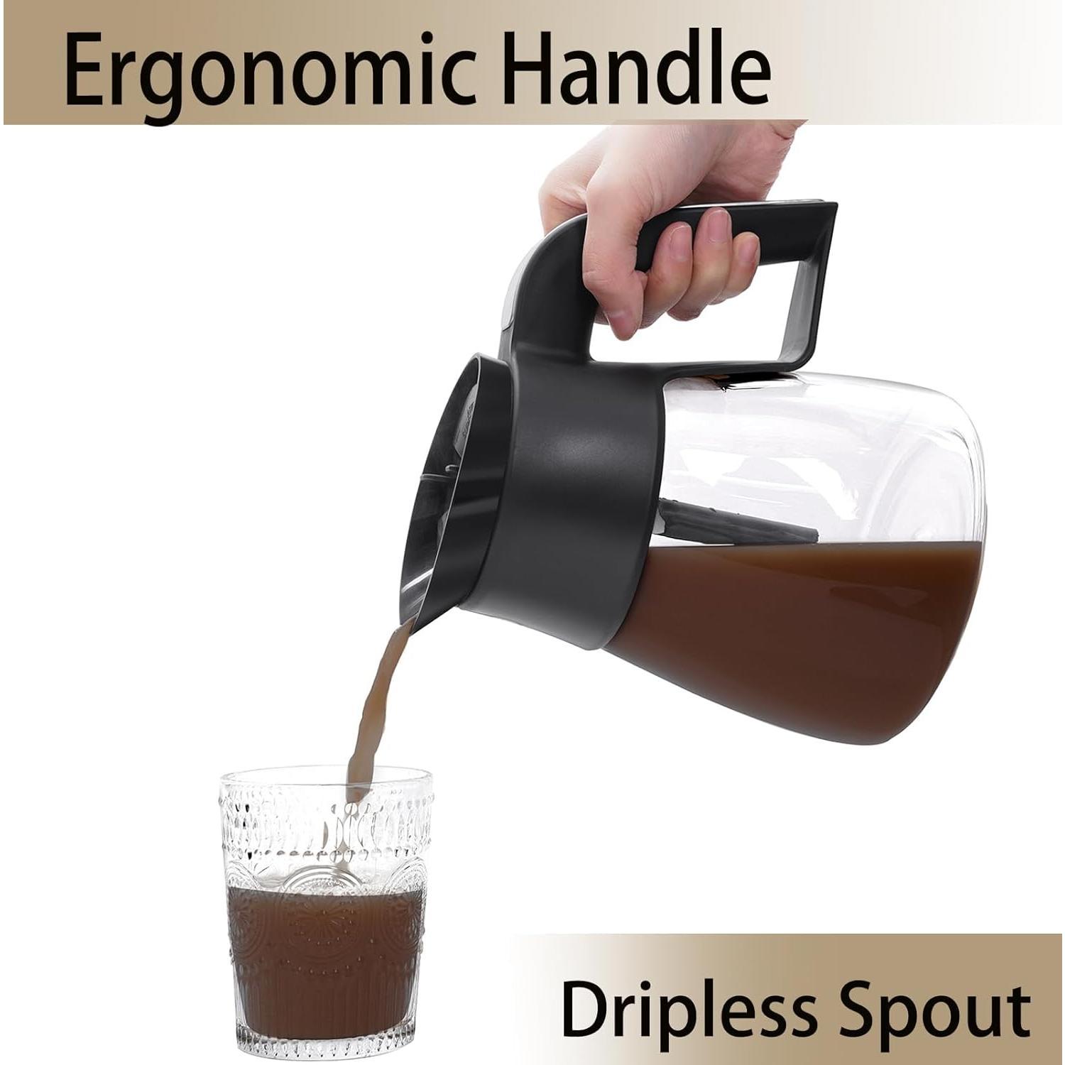 10-Cup Coffee Pot Replacement for Ninja Coffee Maker CM400 CM401 CF090  CF091 CM300 CP300 CP301 Glass Carafe Replacement with Brew-Through Lid  Sturdy Handle - TikTok Shop