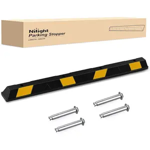 Nilight 79-Inch Heavy Duty Rubber Parking Curb, 44000 lbs High Visibility Stopper Block with Easy Setup, Pressure/Wear/Extreme Weather Resistant for Large Vehicles, Garages, Driveways