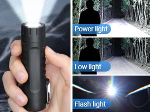 Windproof Arc Lighter, Electric Lighter and LED Flashlight - 2-in-1 (Black)/5-in-1 Magnesium Fire Rod, suitable for emergency survival kits, camping, hiking, all-weather magnesium iron rod