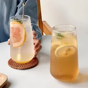 Glass Juice Cup, 4 Counts/6 Counts Clear Glass Cup, Juice Glasses, Drinking Cup for Home Office Dining Room
